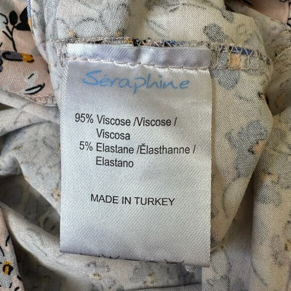 SERAPHINE Maternity Tank Dress Floral Sleeveless Ruched Bohemian - Picture 9 of 13